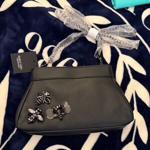 Vera Wang Black Shoulder Bag with Embellishments